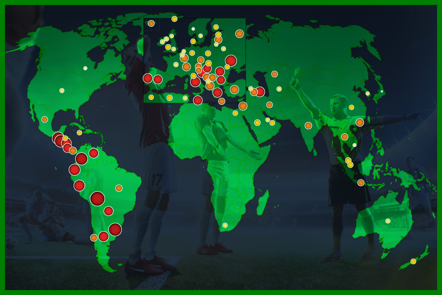 How aggressive is your football? From Bolivia to Japan